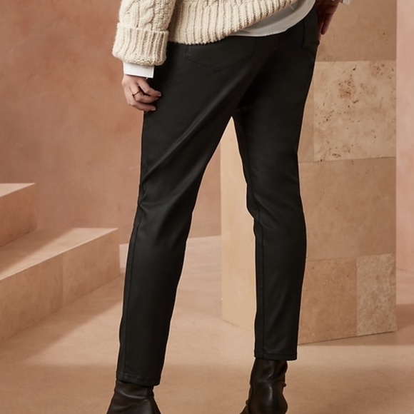 NWOT Banana Republic High Rise Skinny Coated Jeans Black SZ 18 - Picture 15 of 15